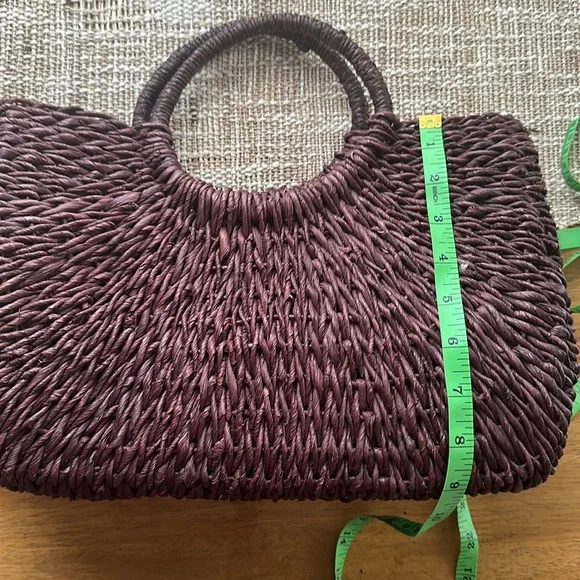 Vintage Dark Brown Wicker Purse - Picture 5 of 5
